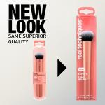 Real Techniques Expert Face Professional Foundation Makeup Brush for Even Streak Free Application, Dense Bristles For Buffing, Orange, 1 Count