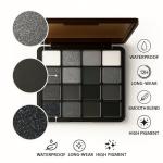 K'APEINE 16 Color Smokey Eyeshadow Palette, Black Eyeshadow Palette Goth Eye Shadow Matte Velvet & Metallic Shimmer Cool Smoky Dark Shades for Goth Makeup No Fading, Long Lasting Waterproof