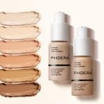 PHOERA 30ml Foundation Liquid,Full Coverage Foundation 24HR Matte Oil Control Concealer Face Liquid Foundation,Flawless Cream Smooth Brighten Long Lasting (103# Warm Peach)