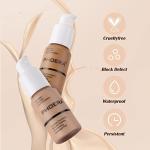 PHOERA 30ml Foundation Liquid,Full Coverage Foundation 24HR Matte Oil Control Concealer Face Liquid Foundation,Flawless Cream Smooth Brighten Long Lasting (103# Warm Peach)