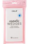 CALA Cosmetic Wedges Makeup Sponges, Soft Triangle Applicators for Liquid & Cream Foundation, Flat Sides + Precision Edges for Blending, Touch-Ups & Detail Work, 32 Count
