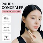 THESAEM Cover Perfection Tip Concealer 0.2 fl.oz. - 1.25 Light Beige Warm Beige for Light Skin Tones 20-21 - High Coverage Long Lasting Concealer - Korean Makeup for Dark Circles & Blemishes