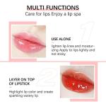 GECOMO Hydrating Lip Glow Oil, Lip Oil Gloss Transparent Toot Tinted Nourishing Long Lasting Repairing Lightening Lip Lines (RASPBERRY) 0.2 OZ