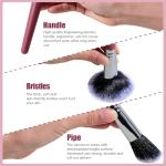 BS-MALL 15PCS Professional Makeup Brushes Set – Multi-Purpose Travel-Friendly Makeup Brush Set with Case – Affordable & Luxury Makeup Kit for Even Application (Silver red)