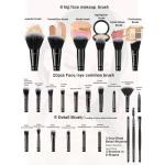 HGHDBT 56Pcs Black Makeup Brushes Set Professional with Case Premium Synthetic for Blush Eye Shadow Concealer Powder Foundation Eye & Face Make up Brush Kit with Beauty Blender Sponge Set Tools