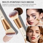HEYMKGO Makeup Brushes Set, 6Pcs Double-ended Foundation Contour Concealer Powder Eyeshadow Brush for Liquid, Cream, Powder for Blending Buffing Professional Face Brush Set Tools(Apricot)
