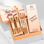 HEYMKGO Makeup Brushes Set, 6Pcs Double-ended Foundation Contour Concealer Powder Eyeshadow Brush for Liquid, Cream, Powder for Blending Buffing Professional Face Brush Set Tools(Apricot)