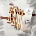 HEYMKGO Makeup Brushes Set, 6Pcs Double-ended Foundation Contour Concealer Powder Eyeshadow Brush for Liquid, Cream, Powder for Blending Buffing Professional Face Brush Set Tools(Apricot)
