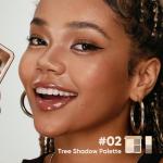 JUDYDOLL Highlight & Contour Palette, All-in-One Matte Highlighter Contour Compact,Blendable Face Makeup for Beginners, for Warm Skin Tone (New Version 02 Tree Shadow Palette)