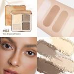 JUDYDOLL Highlight & Contour Palette, All-in-One Matte Highlighter Contour Compact,Blendable Face Makeup for Beginners, for Warm Skin Tone (New Version 02 Tree Shadow Palette)