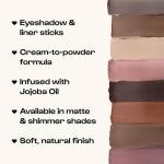 ALLEYOOP 11th Hour Waterproof Cream Eyeshadow Stick – Long-Lasting Eye Shadow Pencil & Eyeliner, Cream to Powder Stick & Highlighter – Smudge-Proof Eyeshadow Matte, Mauve Matte