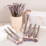 MAANGE 30 Pcs Professional Makeup Brush Set with Travel Case – Kabuki, Foundation, Powder, Blush,Blending& Eyeshadow Brushes, Labeled for Gift-Ready Box,Champagne