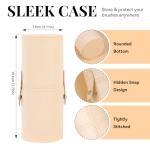 MAANGE 30 Pcs Professional Makeup Brush Set with Travel Case – Kabuki, Foundation, Powder, Blush,Blending& Eyeshadow Brushes, Labeled for Gift-Ready Box,Champagne