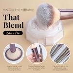 MAANGE 30 Pcs Professional Makeup Brush Set with Travel Case – Kabuki, Foundation, Powder, Blush,Blending& Eyeshadow Brushes, Labeled for Gift-Ready Box,Champagne