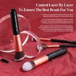 14-Piece Synthetic Makeup Brush Set in Black/Silver/Rose Gold