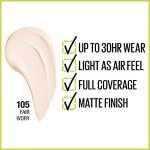 Maybelline Super Stay Full Coverage Foundation, 105 Fair Ivory
