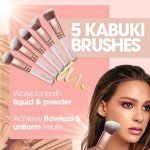 10-Piece Kabuki Makeup Brush Set for All Products