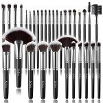 32-Piece Professional Makeup Brush Set with Wood Handles