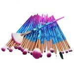 20-Piece Makeup Brush Set with Sponges - Purple