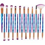 20-Piece Makeup Brush Set with Sponges - Purple