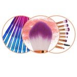 20-Piece Makeup Brush Set with Sponges - Purple