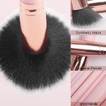 16-Piece Pink Makeup Brush Set with Eyebrow Razor