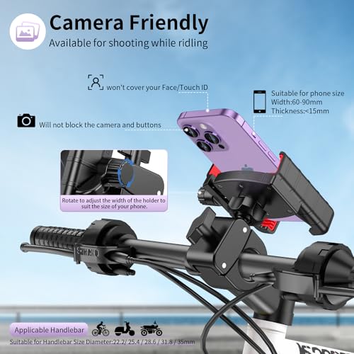 360° Motorcycle Phone Mount for Scooters and Bikes