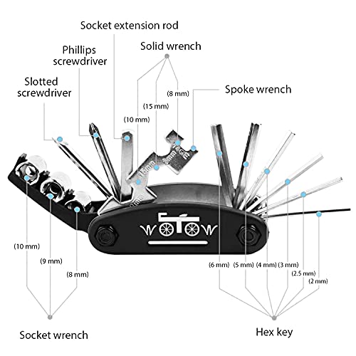 16-in-1 Bicycle Multitool with Tire Levers