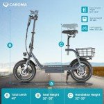 Caroma Peak 1200W Adjustable Electric Scooter with Seat