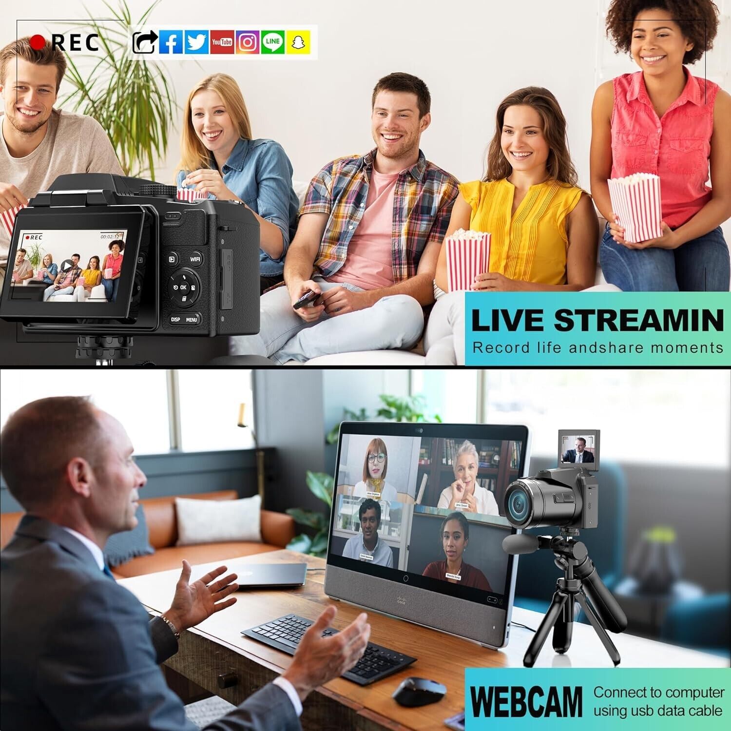 33MP 4K DSLR Camera with Lenses