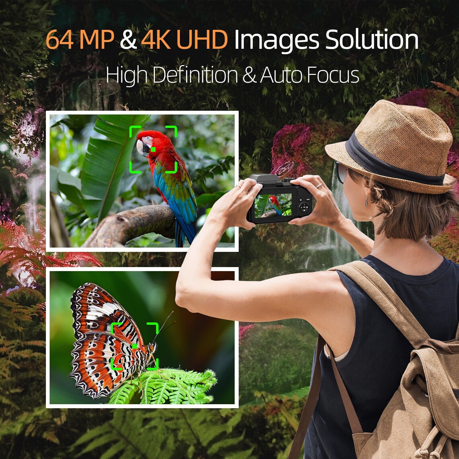 33MP 4K DSLR Camera with Lenses