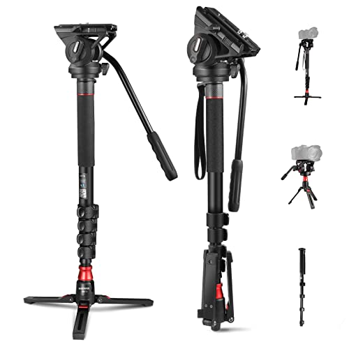 Professional Portable Camera Monopod with Fluid Head