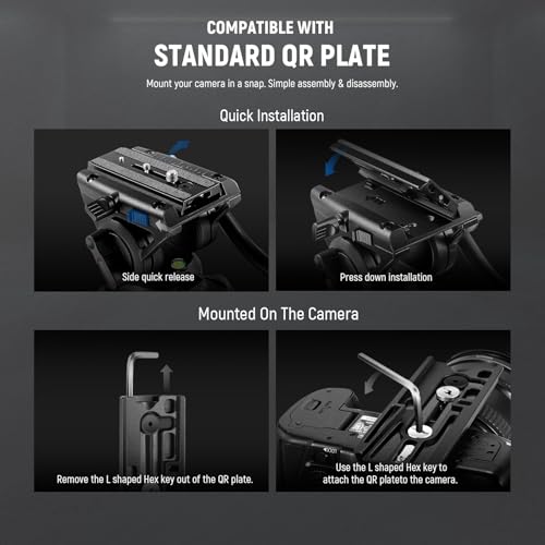 Professional Portable Camera Monopod with Fluid Head