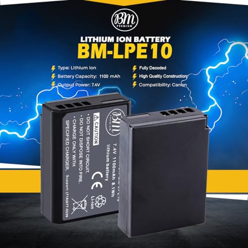 2 Canon LP-E10 Lithium Ion Batteries