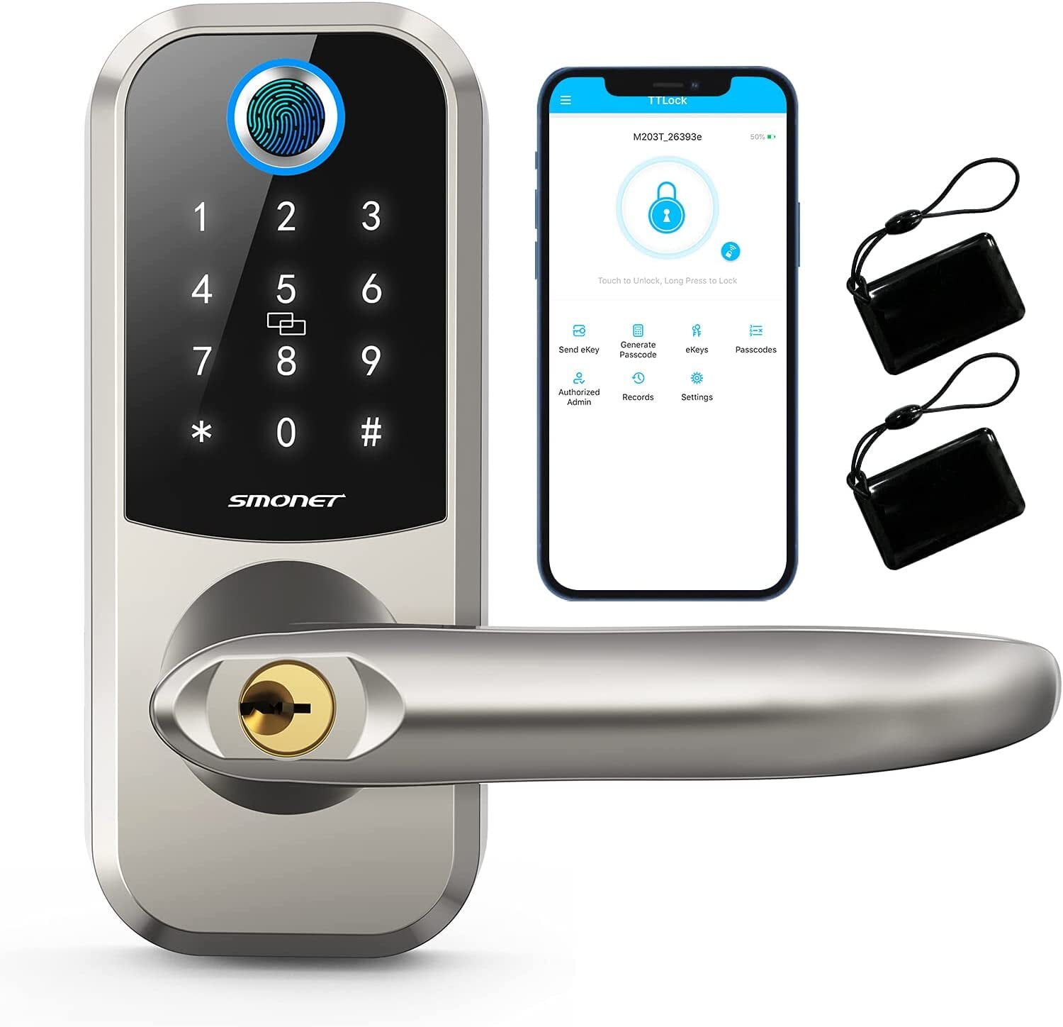 Fingerprint Smart Lock with Touchscreen Keypad