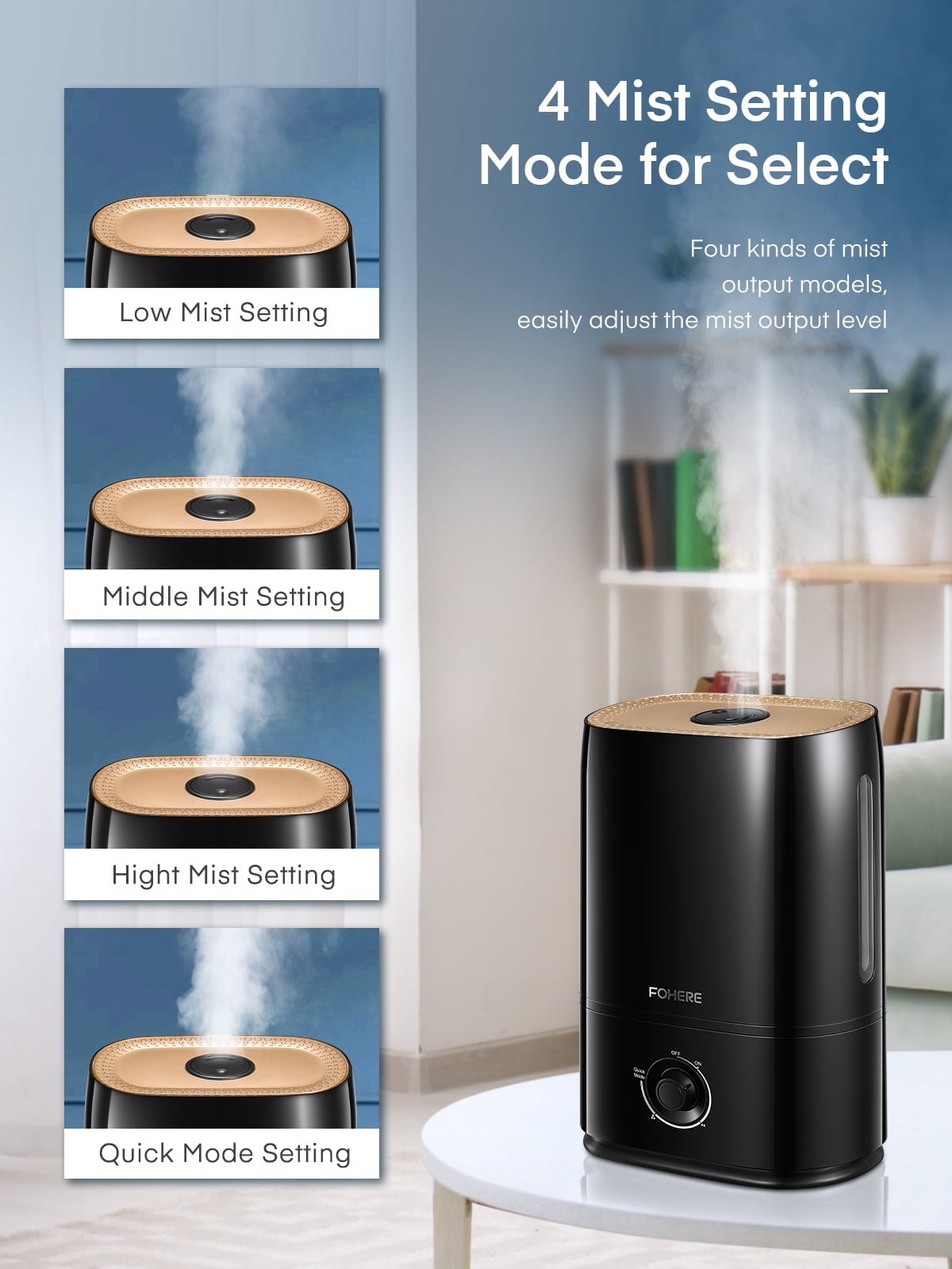 Smart Ultrasonic Humidifier with Essential Tray