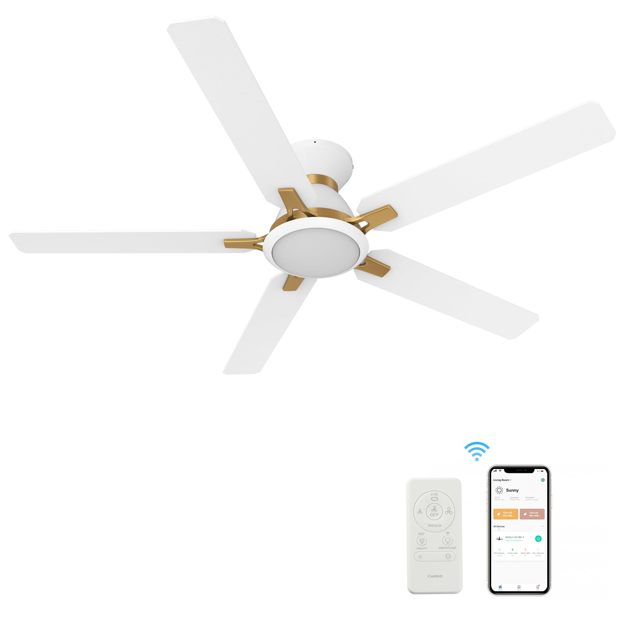 Smart Ceiling Fan with LED Light Kit & Remote
