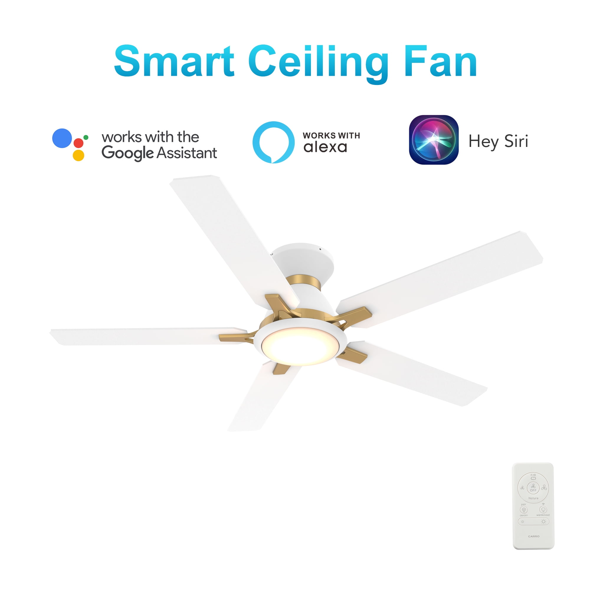 Smart Ceiling Fan with LED Light Kit & Remote