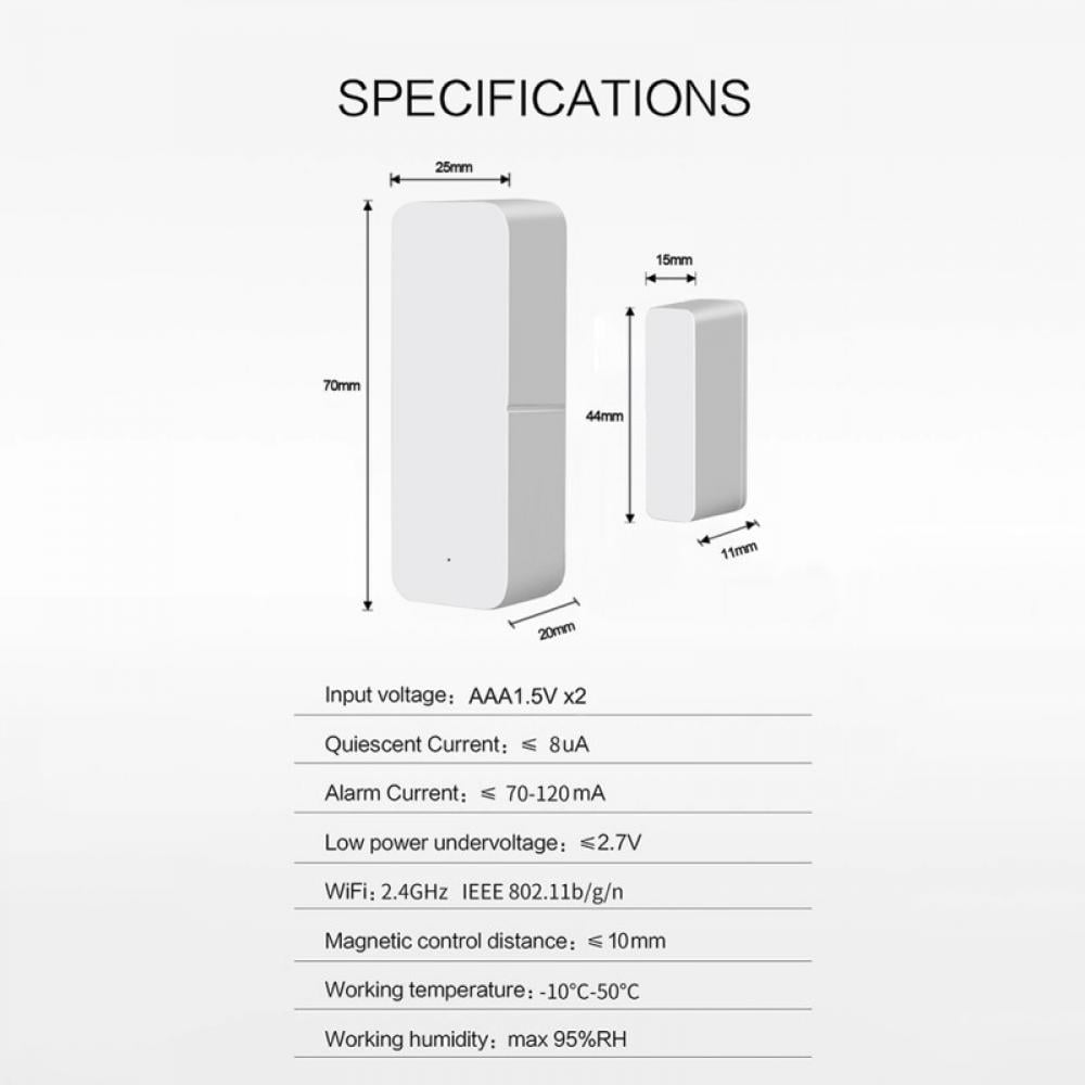WiFi Smart Door Sensor with App Compatibility