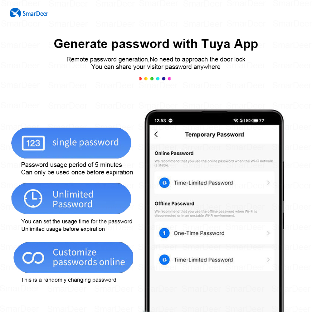 SmarDeer Wifi Fingerprint Smart Lock