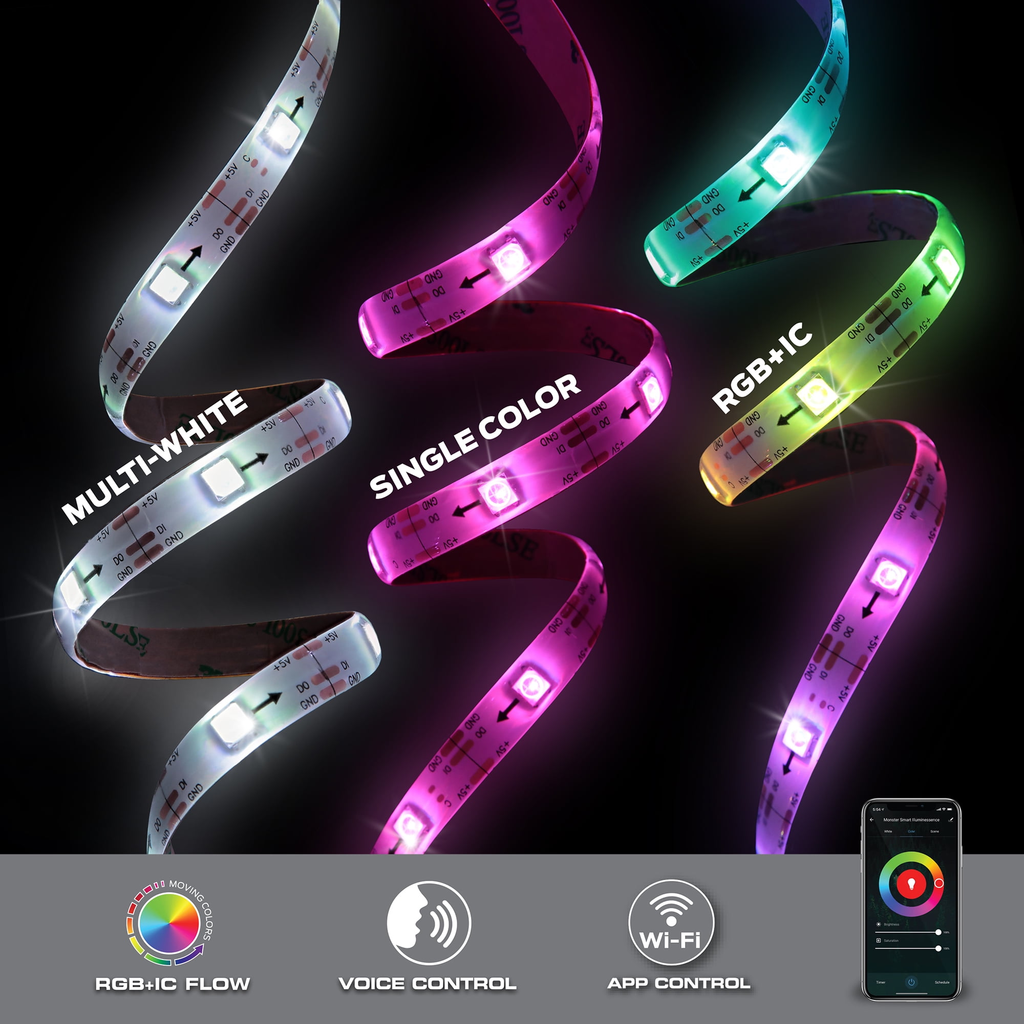 Smart LED Light Strip with App and Voice Control