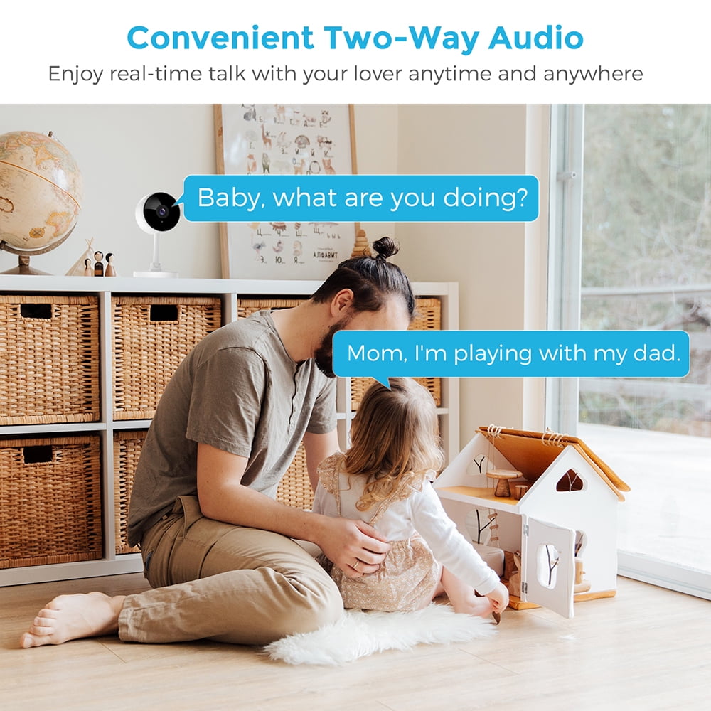Smart Wireless Indoor Camera with Alexa (2-Pack)