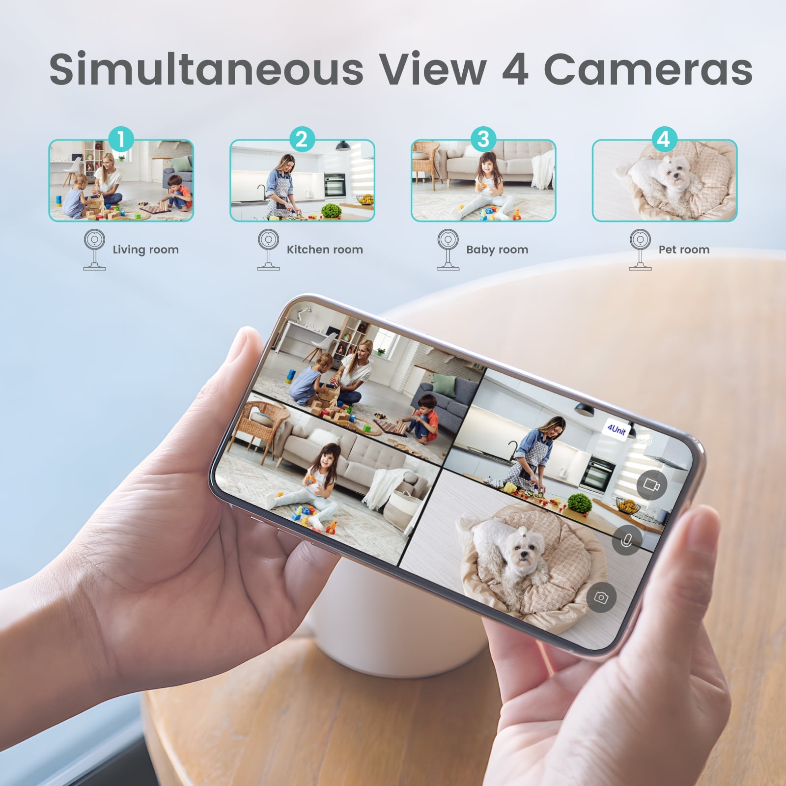 Smart Wireless Indoor Camera with Alexa (2-Pack)