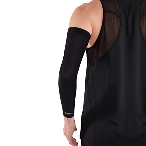 Black Copper Compression Full Arm Sleeve for Fitness