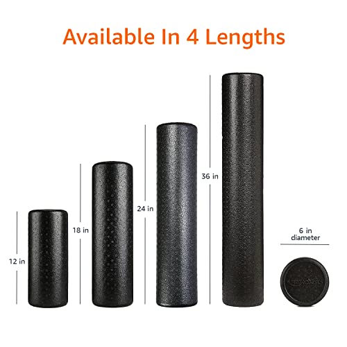 36" Black Foam Roller for Exercise and Recovery
