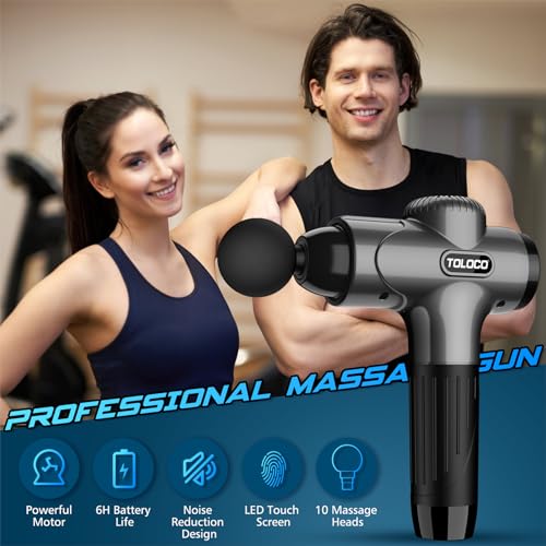 TOLOCO Deep Tissue Massage Gun with 12 Heads