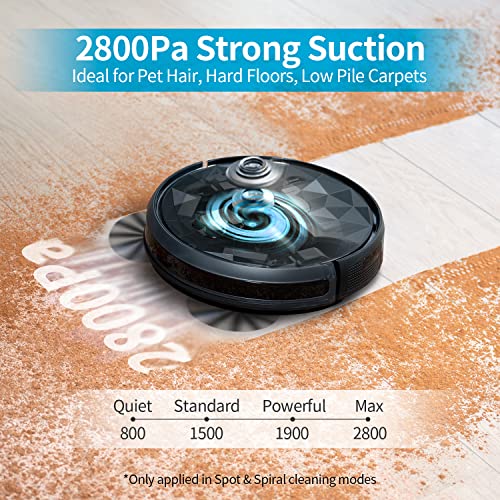 High Power Robotic Vacuum for Pet Hair, Floors