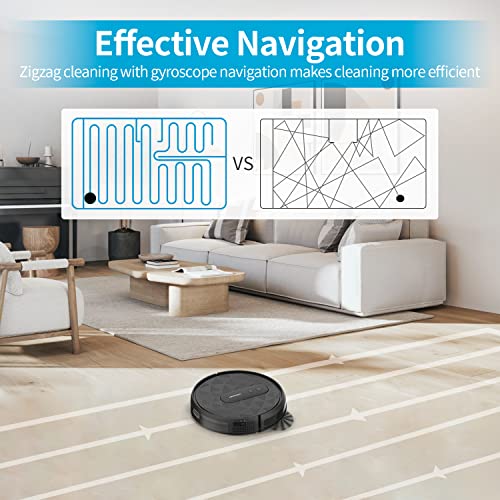 High Power Robotic Vacuum for Pet Hair, Floors