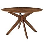 Modway Crossroads Round Wooden Dining Table, Walnut