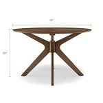 Modway Crossroads Round Wooden Dining Table, Walnut